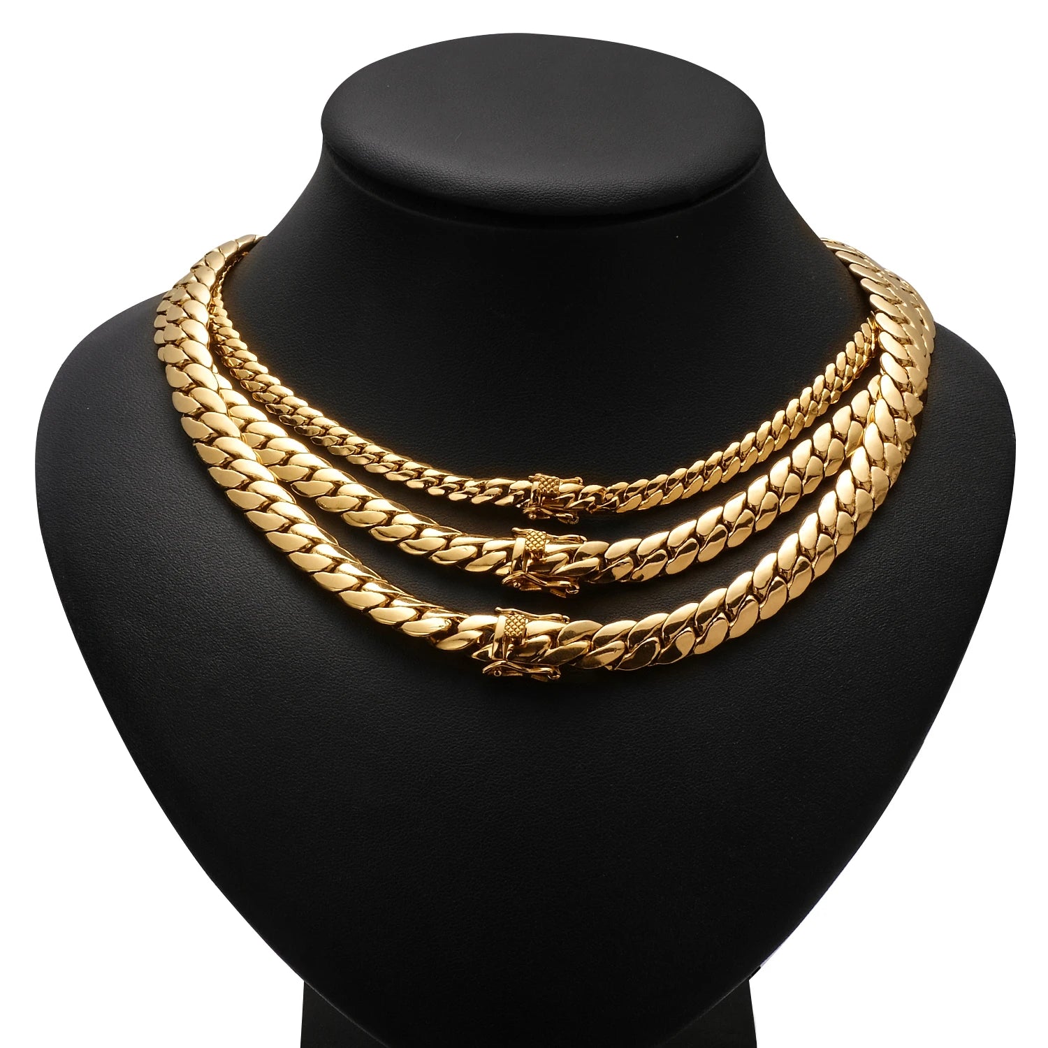 Hip Hop 18K Gold-Plated Cuban Link Necklace – Men's Rapper Bling Tank Chain Jewelry