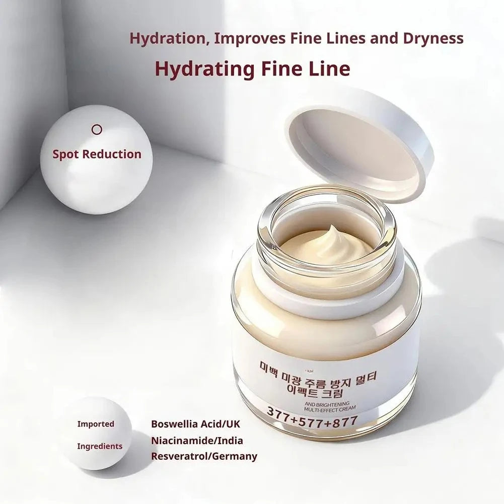 Brightening Multi-Effect Face Cream with Niacinamide & Ginseng Extract, Fade Dark Spots, Anti-Wrinkle & Hydrating 4pcs Set