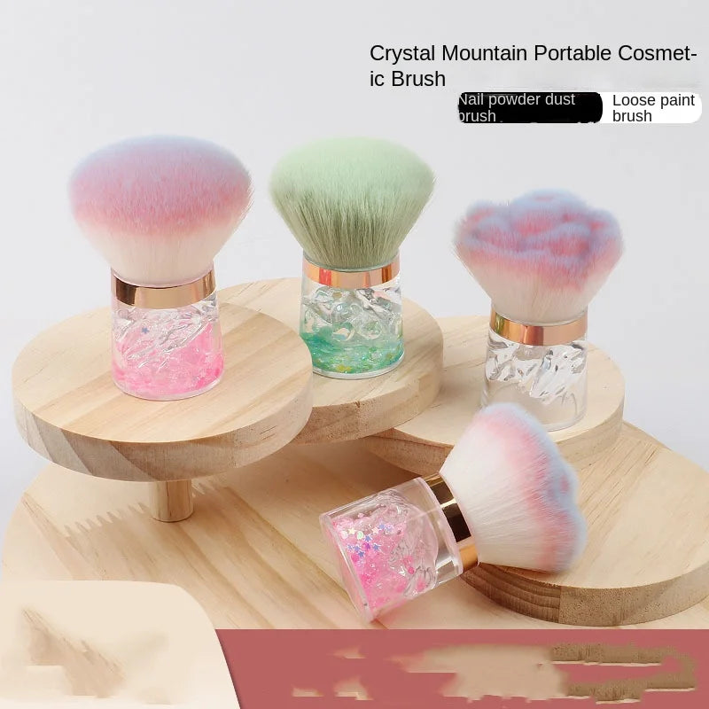 New fashion pink hair nail Dust Brush Portable blush Powder Brush Advanced Beauty tool makeup brush Halalzen