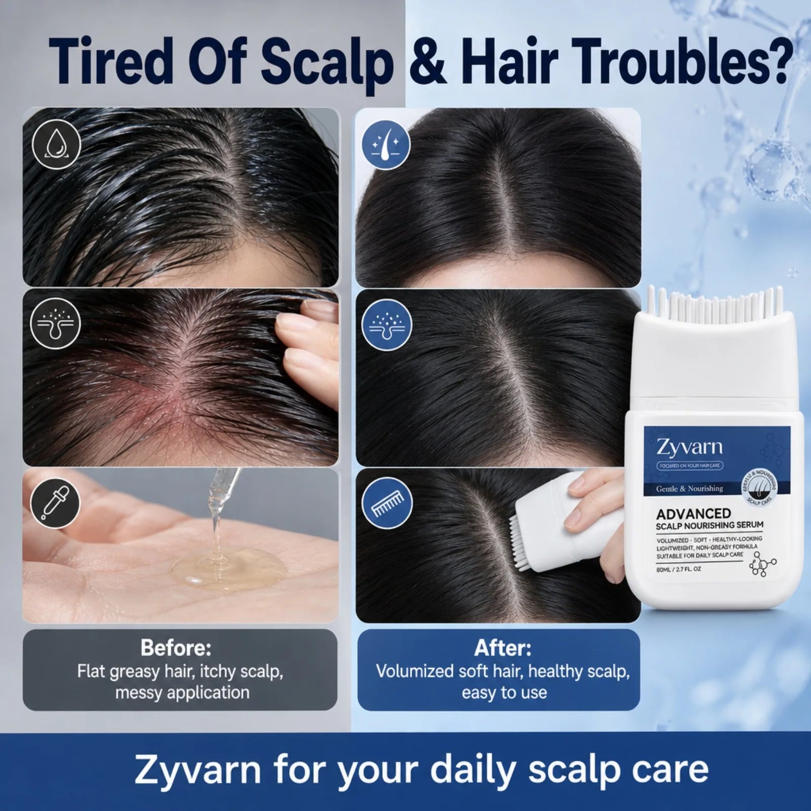 Volumizing Hair Scalp Serum Deep Nourish Care Repair Damaged Hair Roots Improve Scalp Environment Scalp Treatment Massager