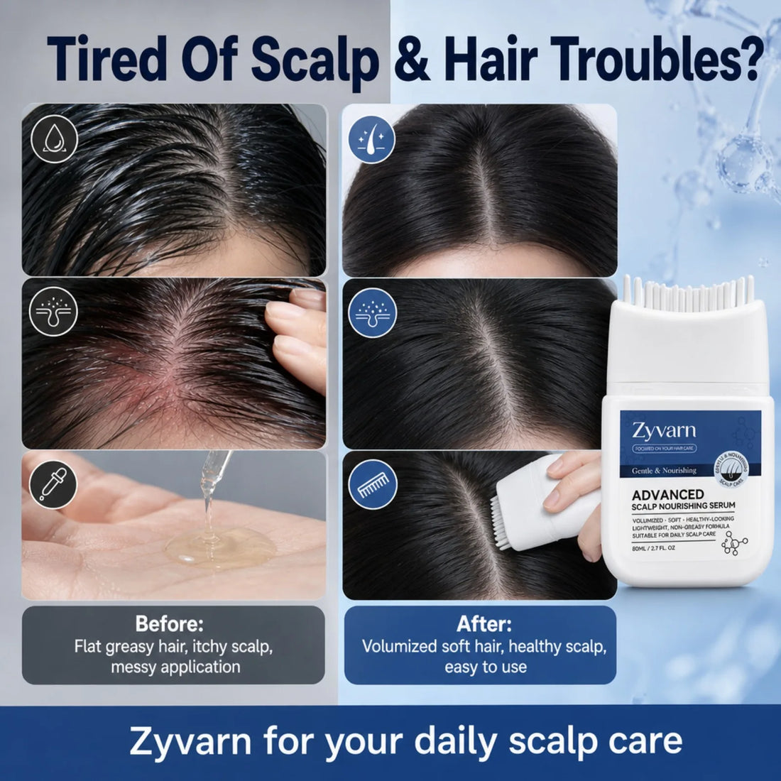 Volumizing Hair Scalp Serum Deep Nourish Care Repair Damaged Hair Roots Improve Scalp Environment Scalp Treatment Massager
