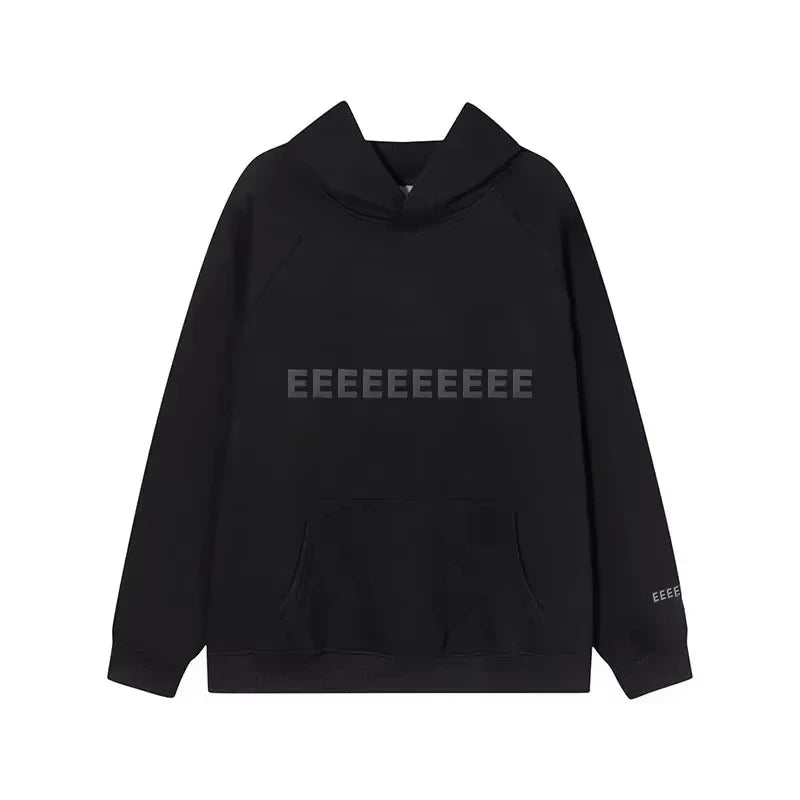 Classic Design Oversizied Hoodies with Tag Men's Cotton Casual Vintage Streetwear Women's Rubber Letter Logo Sweaters Tops Sets