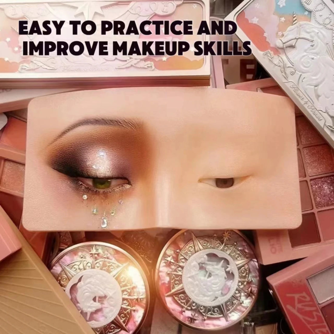 1pcs Reusable 5D Cosmetic Makeup Practice Mask Board Pad Skin Eye Face Solution Makeup Mannequin Silicone for Training Supplies