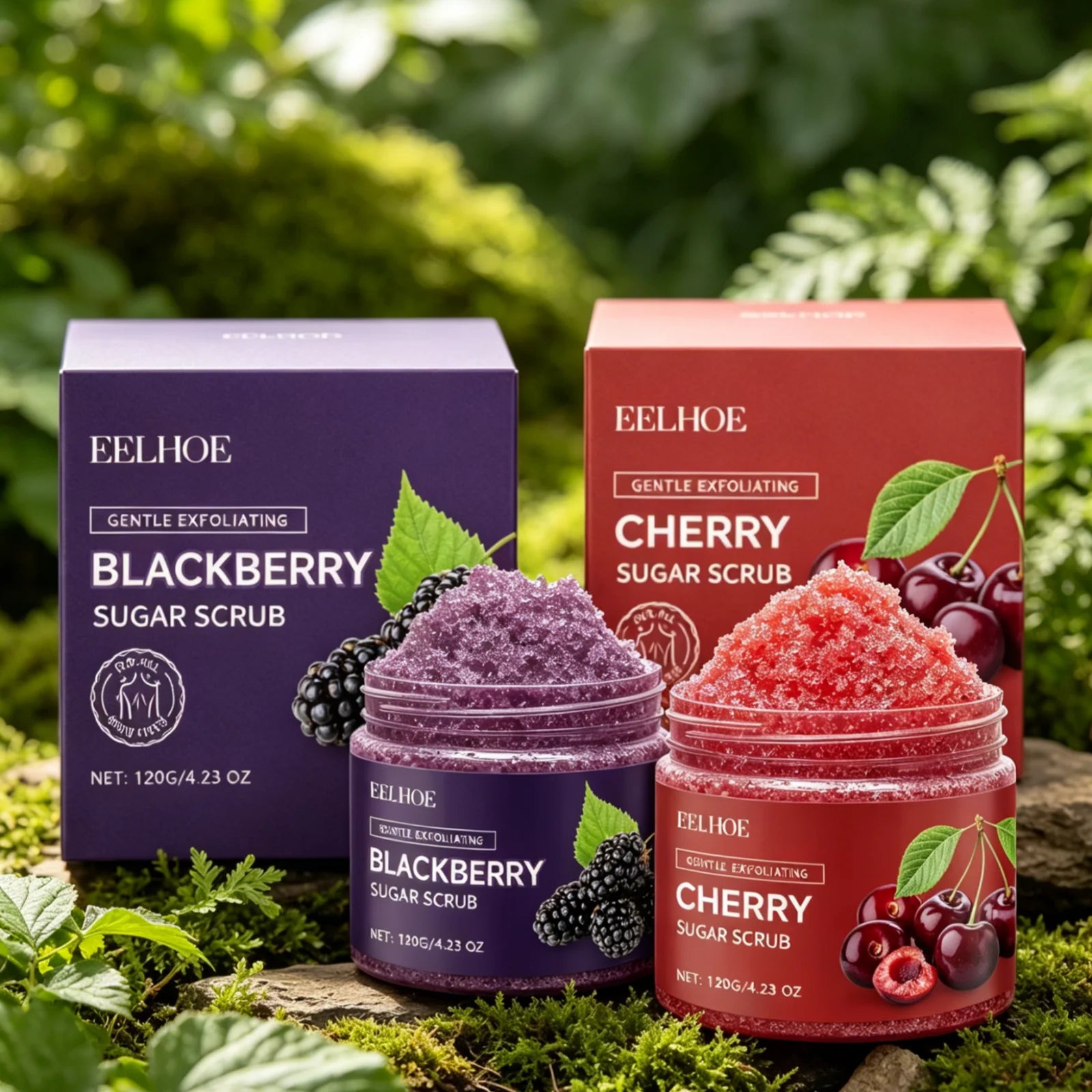 EELHOE Body Scrub Dead Skin Removal Smoothing Skin Brightening Deep Moisturizing Natural Ingredients Mild Exfoliating Scrub 120g