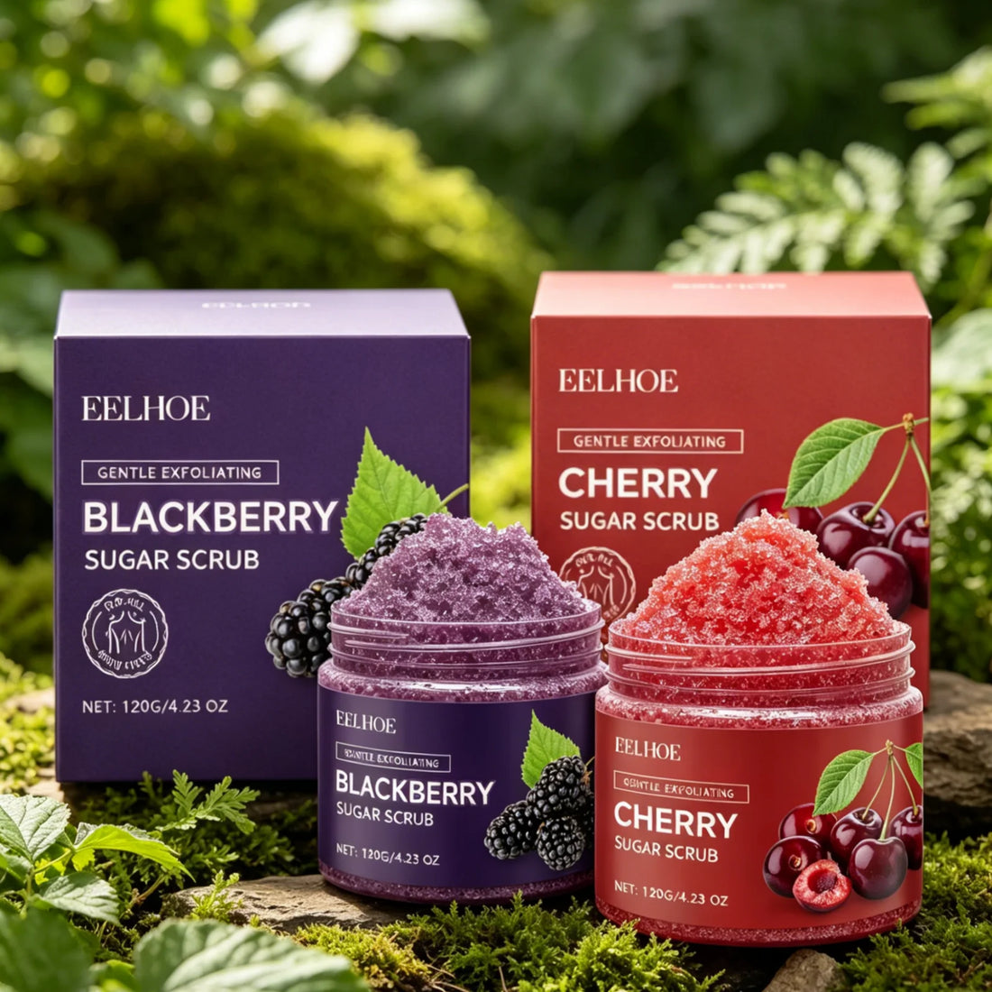 EELHOE Body Scrub Dead Skin Removal Smoothing Skin Brightening Deep Moisturizing Natural Ingredients Mild Exfoliating Scrub 120g