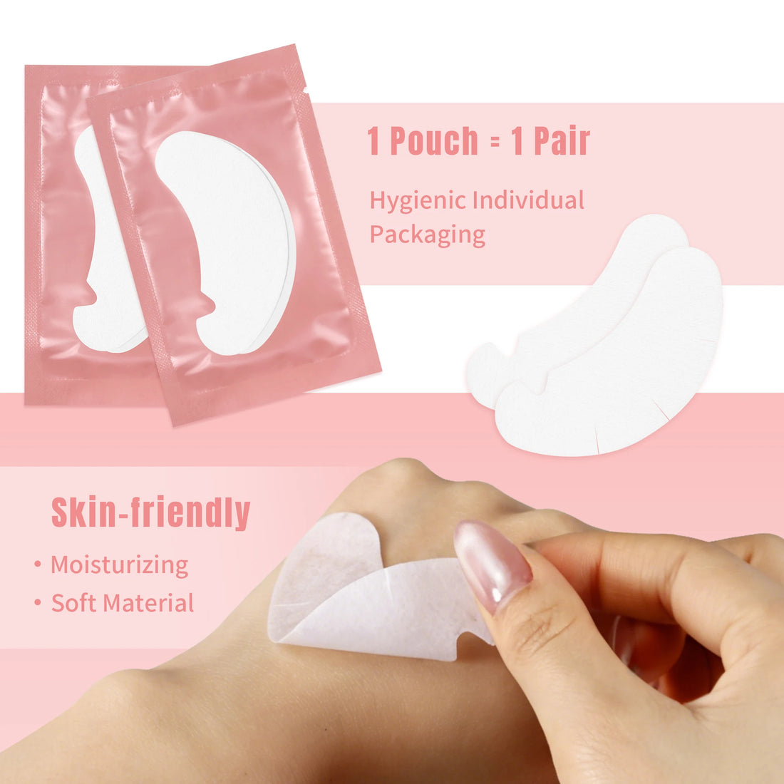 GLAMLASH 50pairs U Shape Eyelash Pads Grafted Lash Hydrogels Tips Sticker Makeup Tools Gel Patches Under Eye Pads