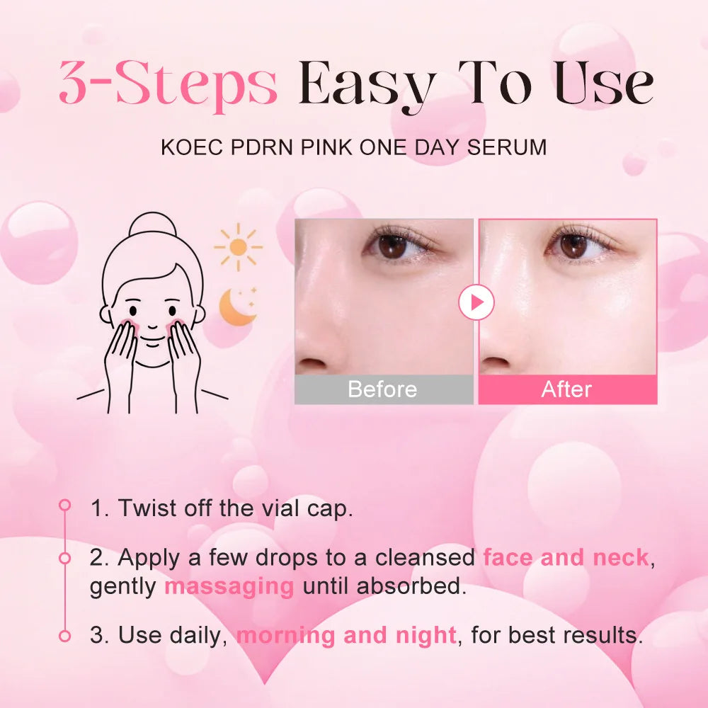 PDRN PINK ONE DAY Collagen Serum Revitalize Dull Complexion Boost Skin Radiance Hydrating Moisturizing Korean Skincare Essence