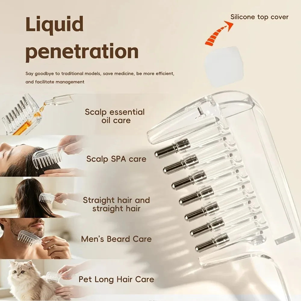 Scalp Applicator Liquid Comb Essential Oil Infusion Hair Comb Rolling Ball Scalp Massager  Essential  Applying Hair Styling Tool