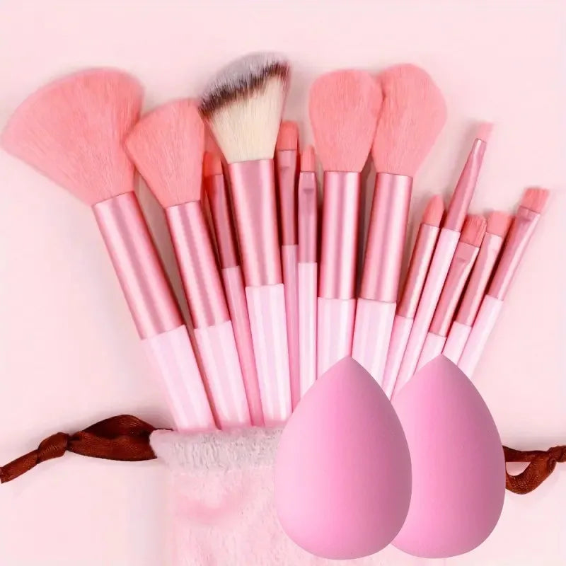 13Pcs Soft Fluffy Makeup Brushes Set for Cosmetics Foundation Blush Powder Eyeshadow Kabuki Blending with Makeup Sponge Egg
