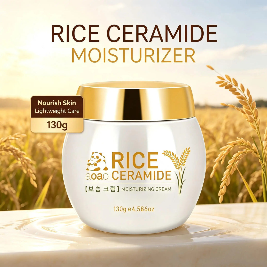 Rice Moisturizing Face Cream Rich in Ceramide Vitamin E and Collagen Deep Nourishing Day and Night Facial Moisturizer 130g
