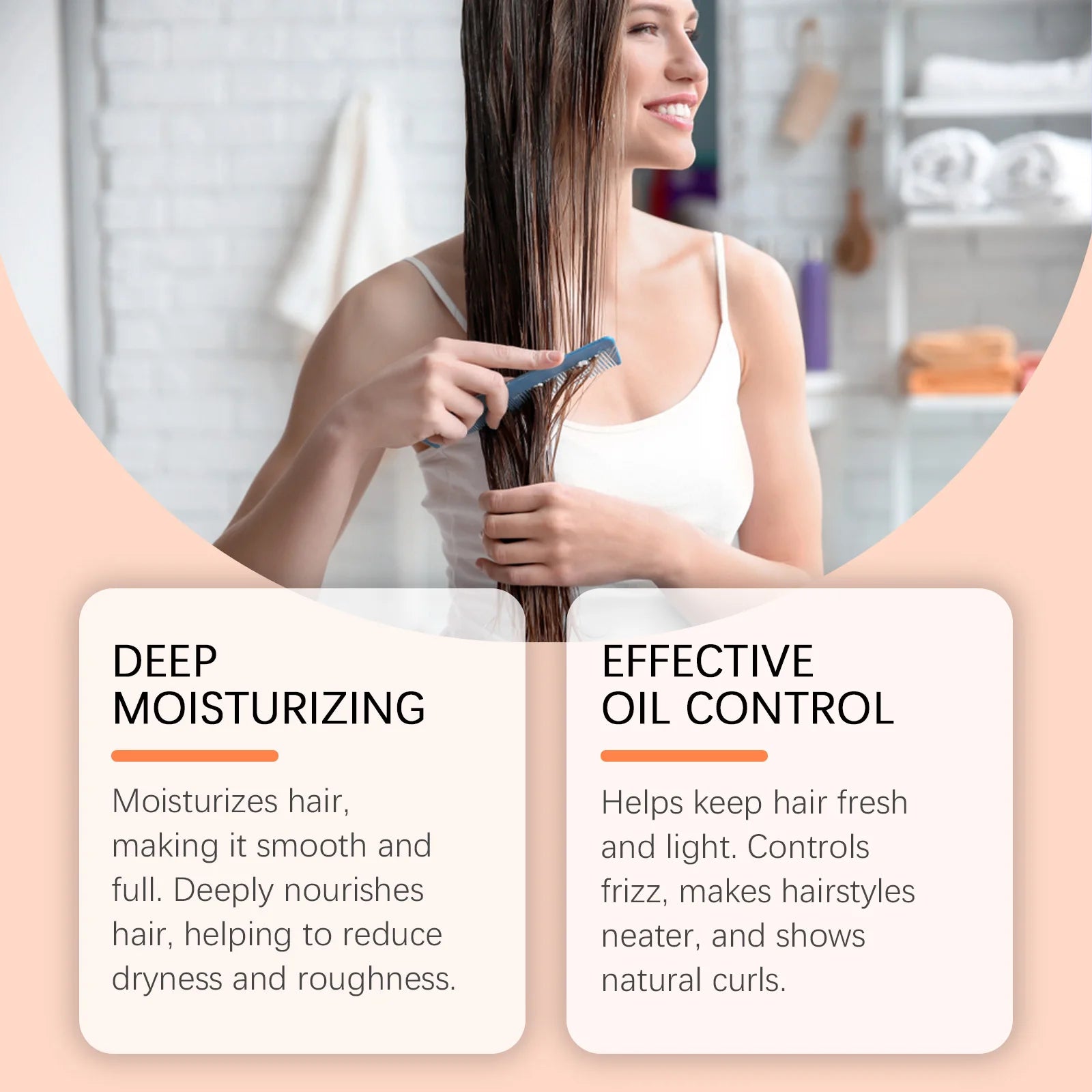 Coconut Shampoo and Conditioner Set - Hydrating Hair Care for Curly Hair | Oil Control Frizz Removal Scalp Cleansing Smoothing Halalzen