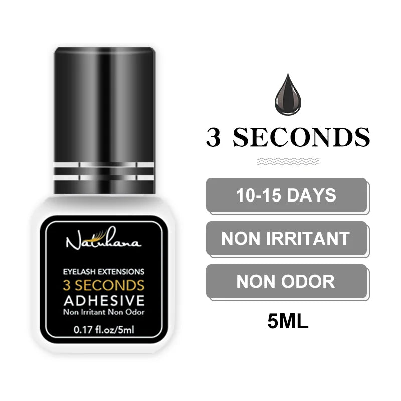 Professional 5ml 0.3S 0.5S 1S 2S 3S Eyelash Glue Fast Drying Strong False Eye Lash Extension Glue Adhesive Halalzen
