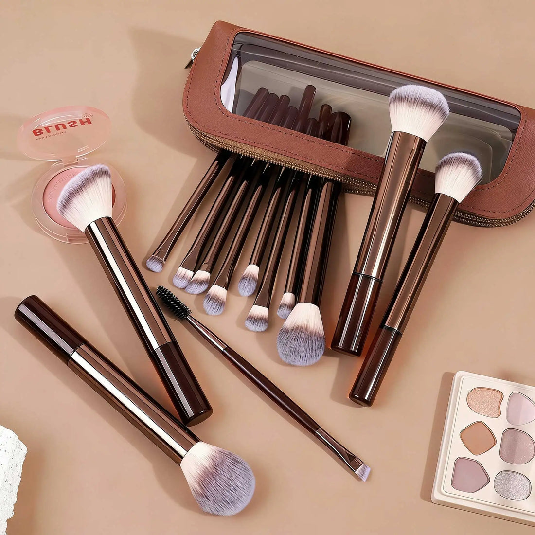 13pcs Makeup Brushes with Storage Bag Soft Fluffy Cosmetic Foundation Powder Eyeshadow Kabuki Blending Beauty Tool Makeup