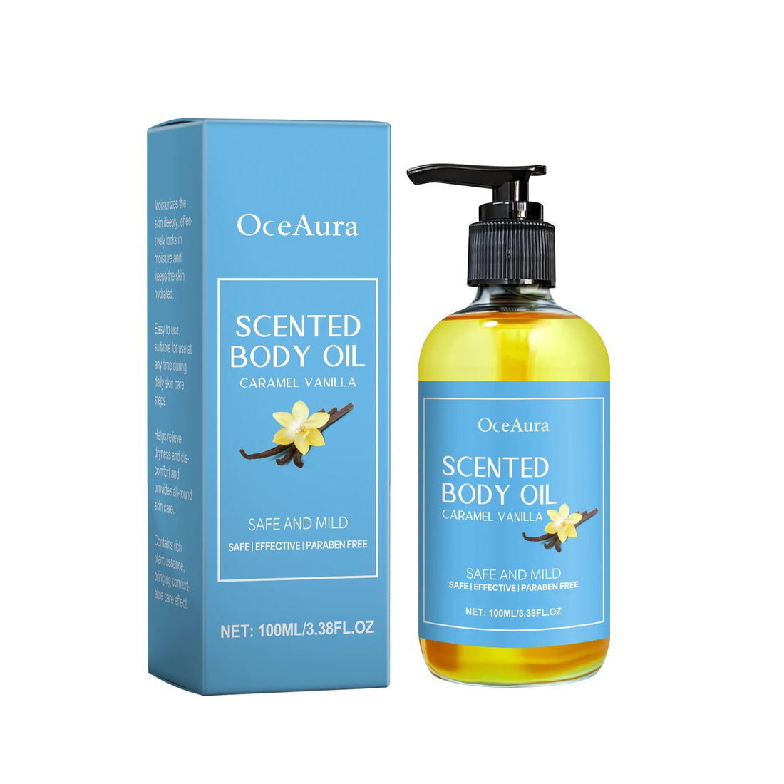 Caramel Vanilla Body Massage Oil Moisturizing Nourishing Smoothing Skin Care Relieve Stress Muscle Relaxing Body SPA Oils