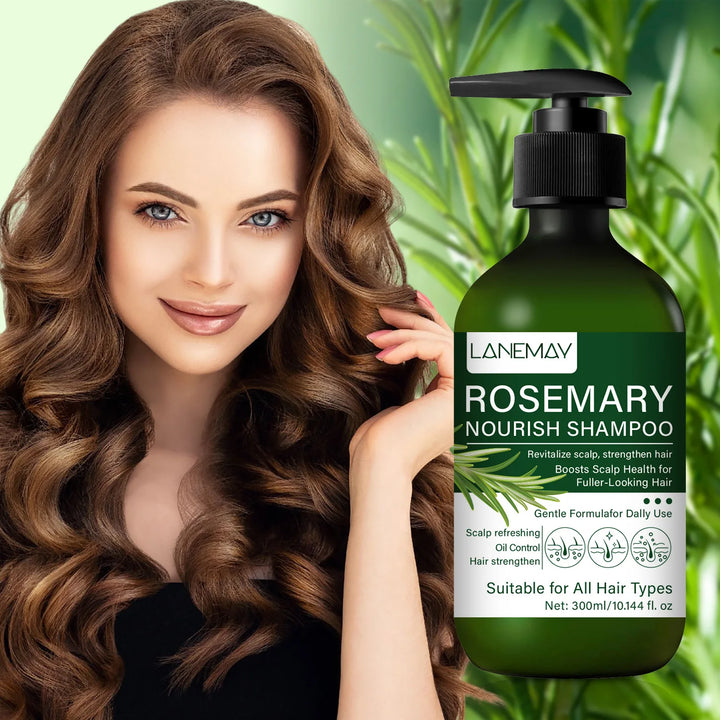 Rosemary Nourish Shampoo - Enhances Volume and Thickness, Controls Oil, Nourishes and Repairs Hair, Suitable for All Hair Types