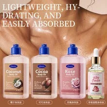 KORMESIC Body Oil 260ml Rose/Cocoa/Coconut Hydrating Brighten Skin Texture Soothe Discomfort Essential Oil