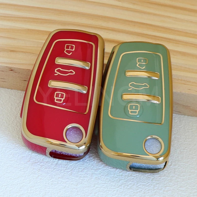 Soft TPU Car Key Cover Case Shell Bag For Audi A3 A4 A5 A6L C6 8L 8P B6 B7 B8 C6 RS3 Q3 Q7 TT 8L 8V S3 Protector Accessories