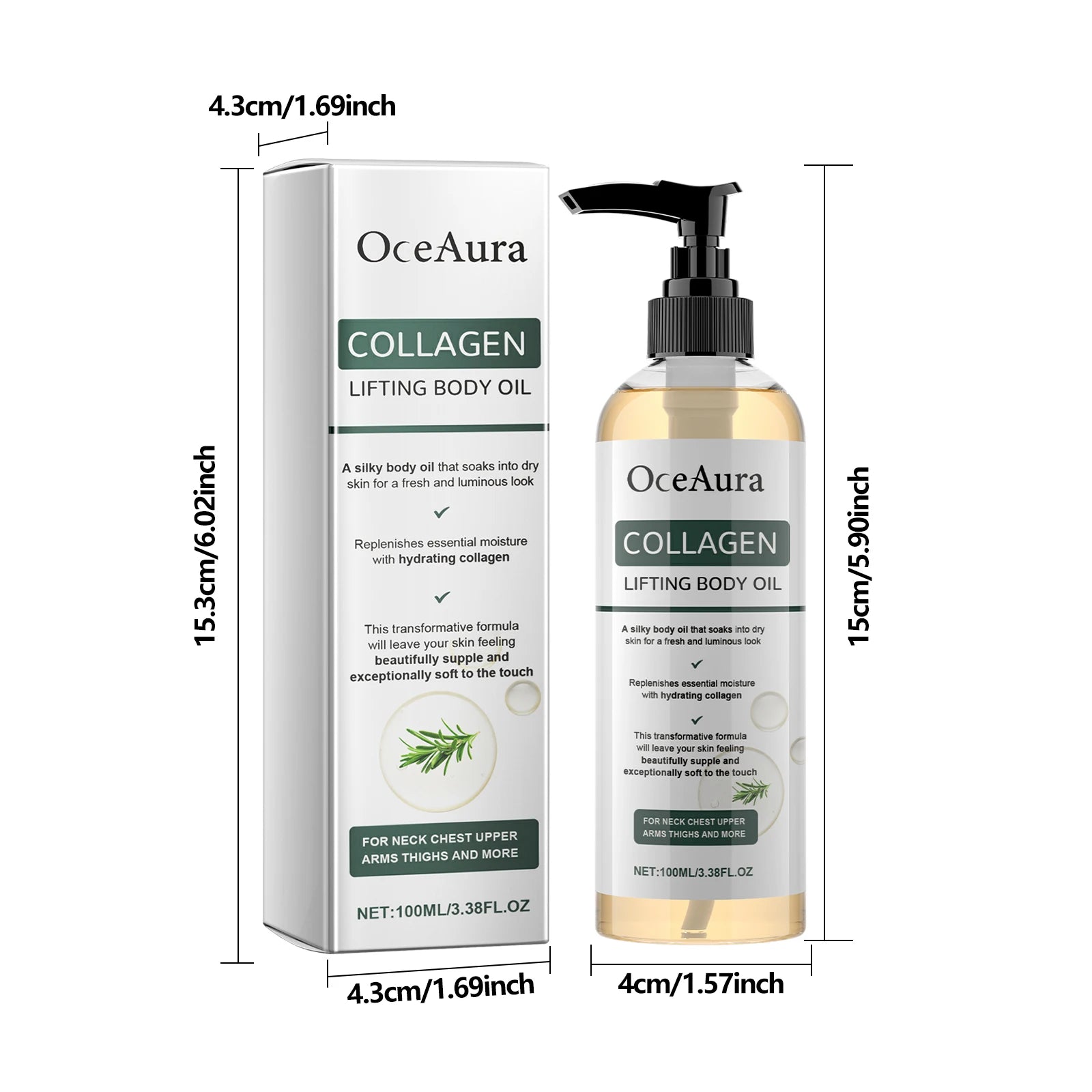 Collagen Lifting Body Oil Hydrating Tightening Whole Body Massage Essential Oil Lifting Firming Body Oil for Dry Skin Moisturize