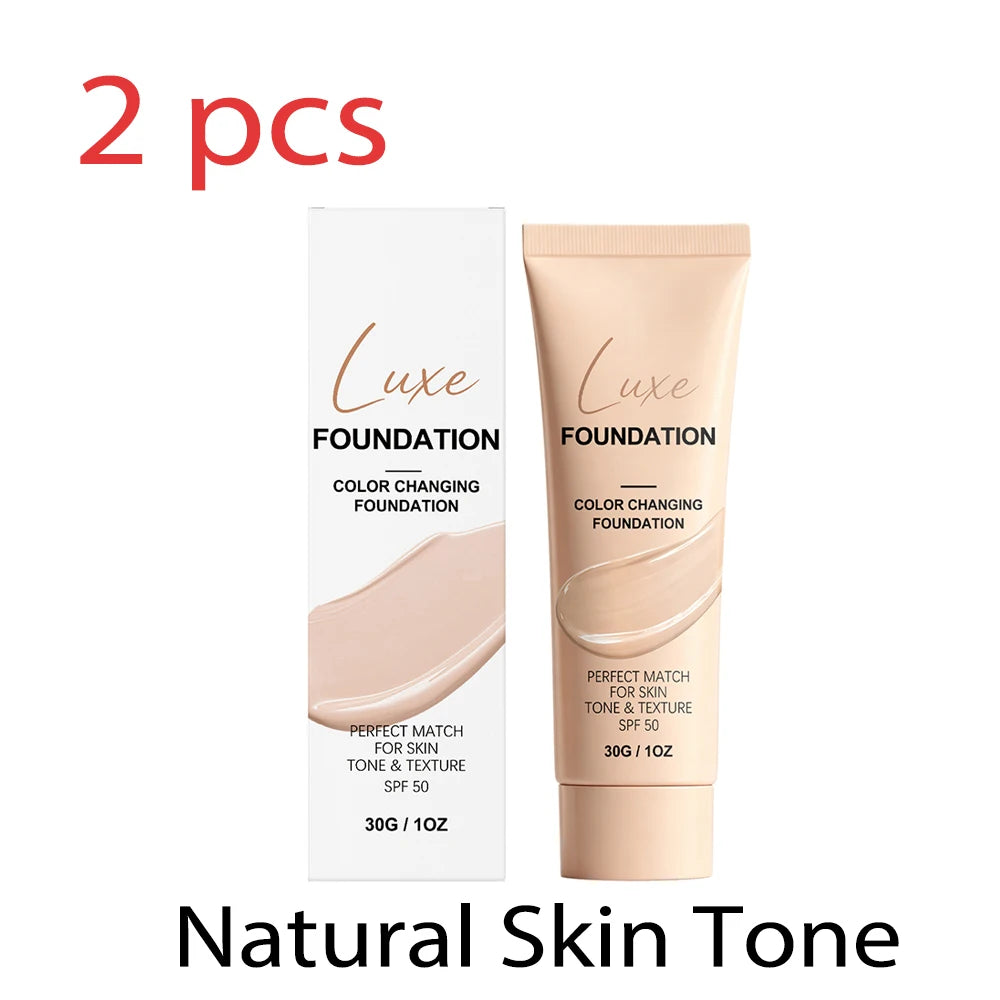 Sunscreen Foundation Lightweight Natural Matte Buildable Coverage UV Protection Liquid Foundation 2 Shades