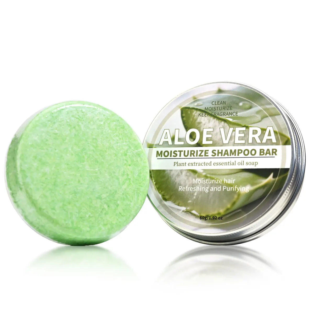 Aloe Vera Moisturizing Shampoo Bar, Plant Extract Essence Deep Cleaning Shampoo and Hair Care Soap Halalzen