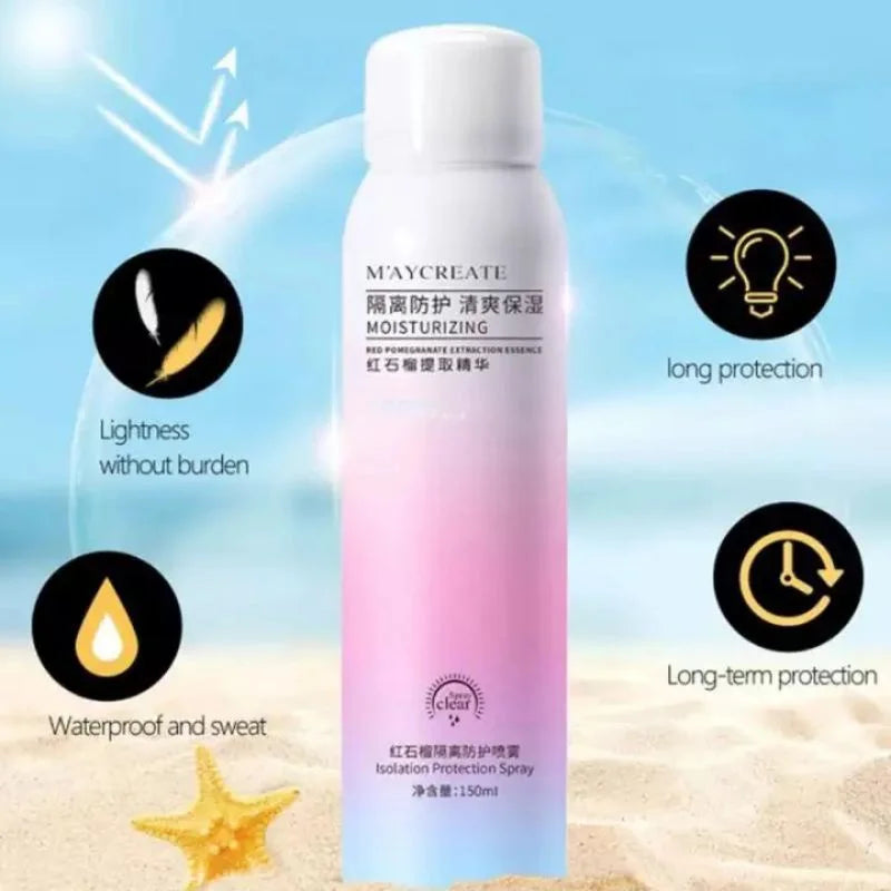 Red Pomegranate Whitening Essence Sunscreen Spray Waterproof Body Neck Moisturizing Hydrating Anti UV Protection For Skin Care Halalzen