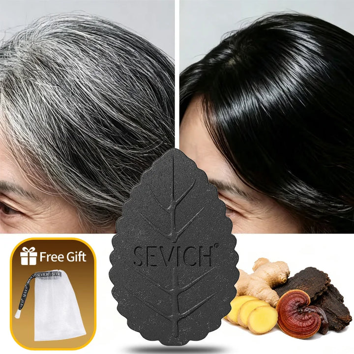 SEVICH Natural Black Shampoo Bar 120g Solid Hair Soap Herbal Anti Dandruff Oil Control Scalp Care Daily Use Strengthen Roots