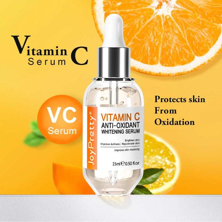 JoyPretty Vitamin C Whitening Face Serum Hyaluronic Acid Dark Spots Removal Moisturizing Facial Serum Skin Care Products