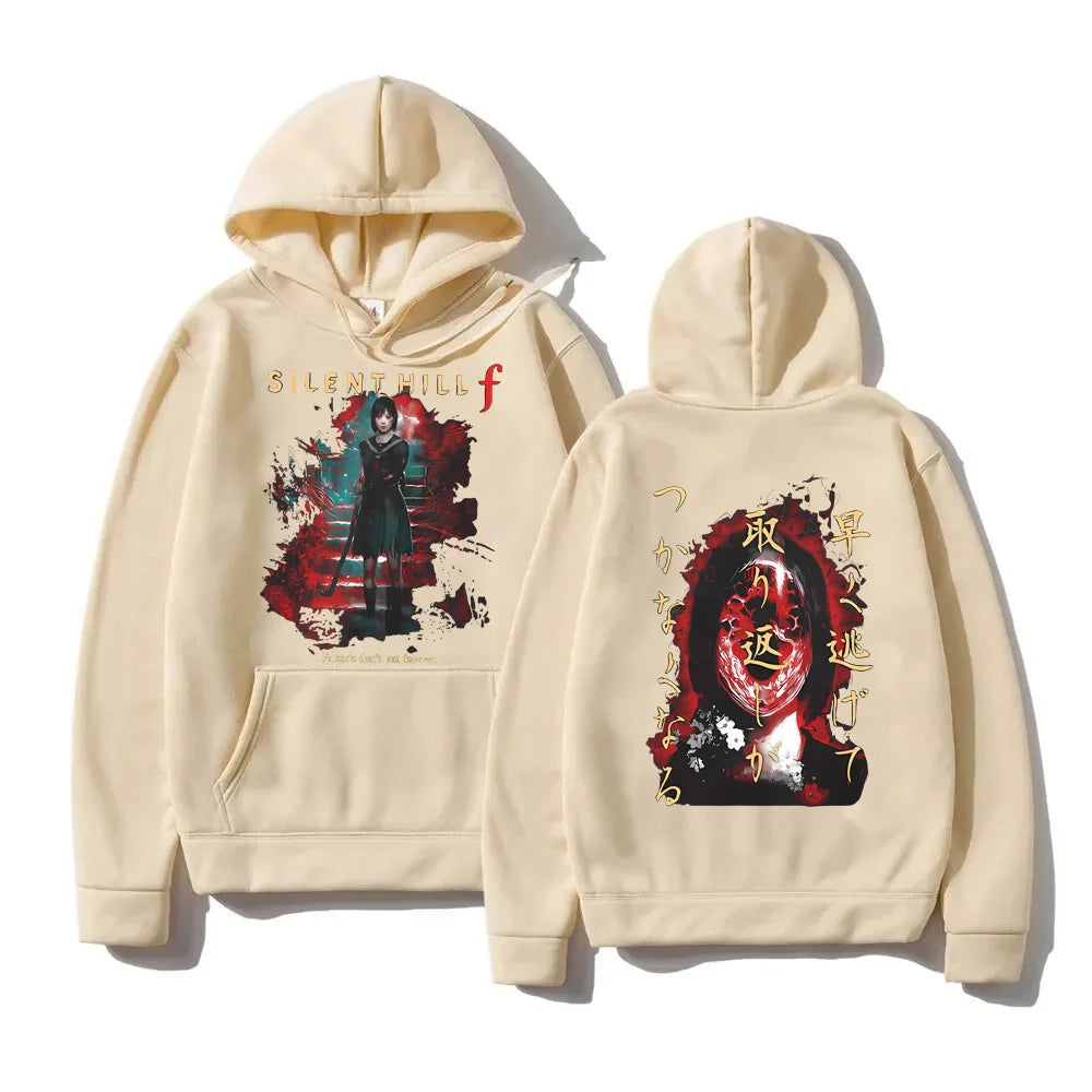Silent Hill Double Sided Print Hoodie Men Women Harajuku Vintage Hooded Sweatshirts Gothic Fashion Pullovers