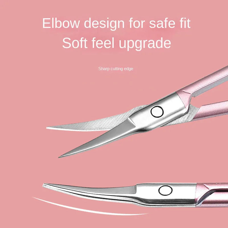 Precision Bending Stainless Steel Scissors - A Multifunctional Beauty Tool for Eyebrow and Makeup Care, with A Non Slip Grip Halalzen