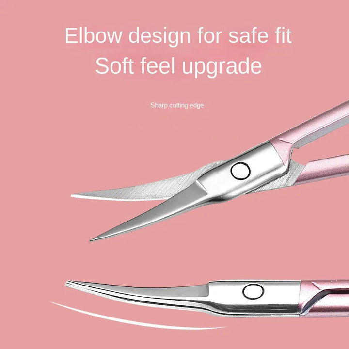 Precision Bending Stainless Steel Scissors - A Multifunctional Beauty Tool for Eyebrow and Makeup Care, with A Non Slip Grip Halalzen