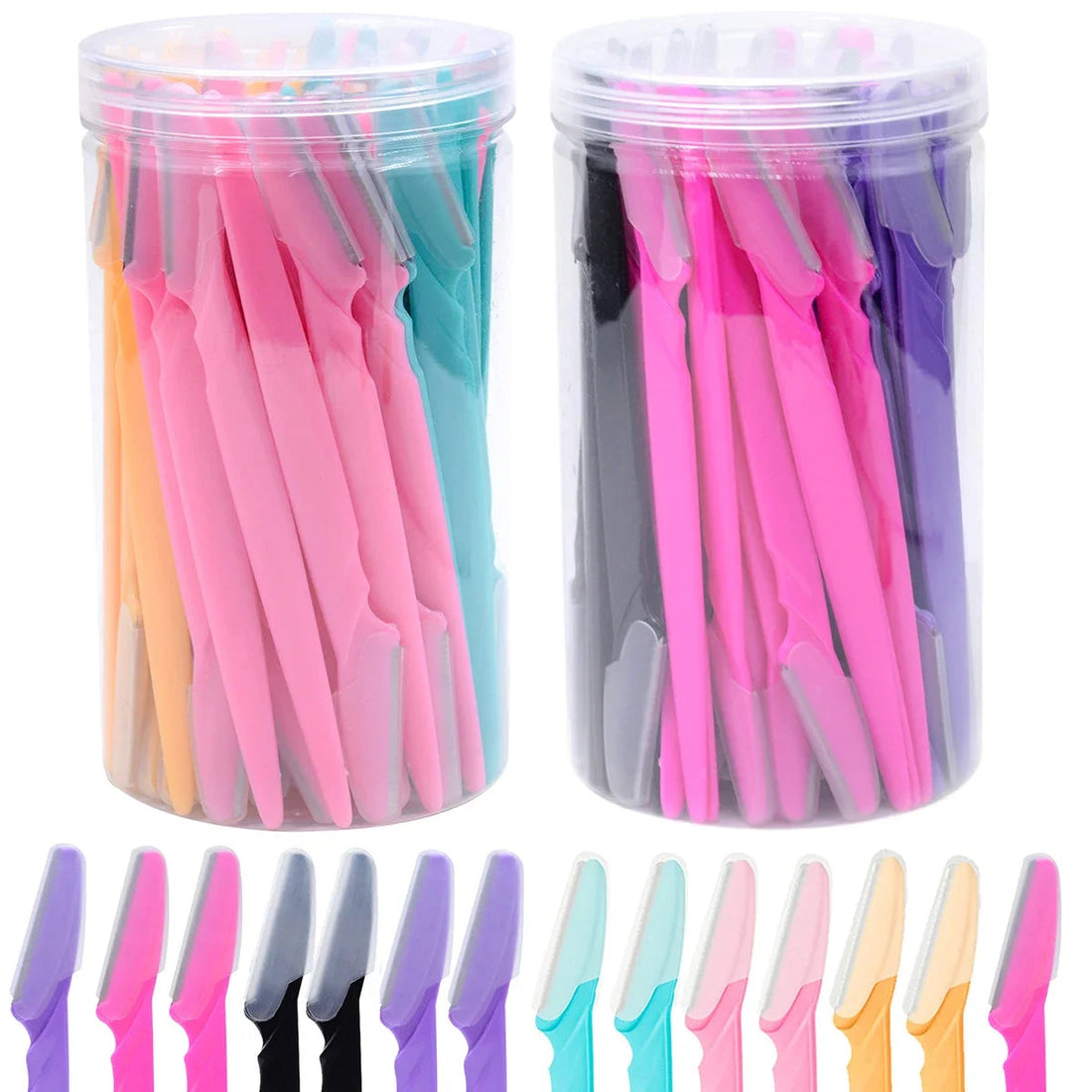 30Pcs/Bottle Eyebrow Razors With Container Facial Eye Brow Trimmer In Case Hair Removal Shaver Safe Blades Trimming Tools Halalzen