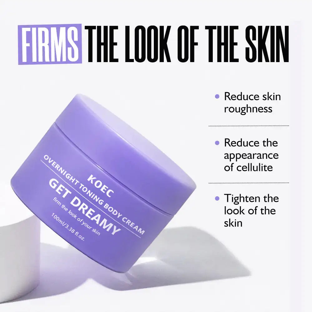 US Local KOEC Overnight Toning Body Cream, Moisturizing Firming Body Lotion, Full Body Skin Care, Dry Skin Hydration, Smooth Looking Skin Care, 100ml
