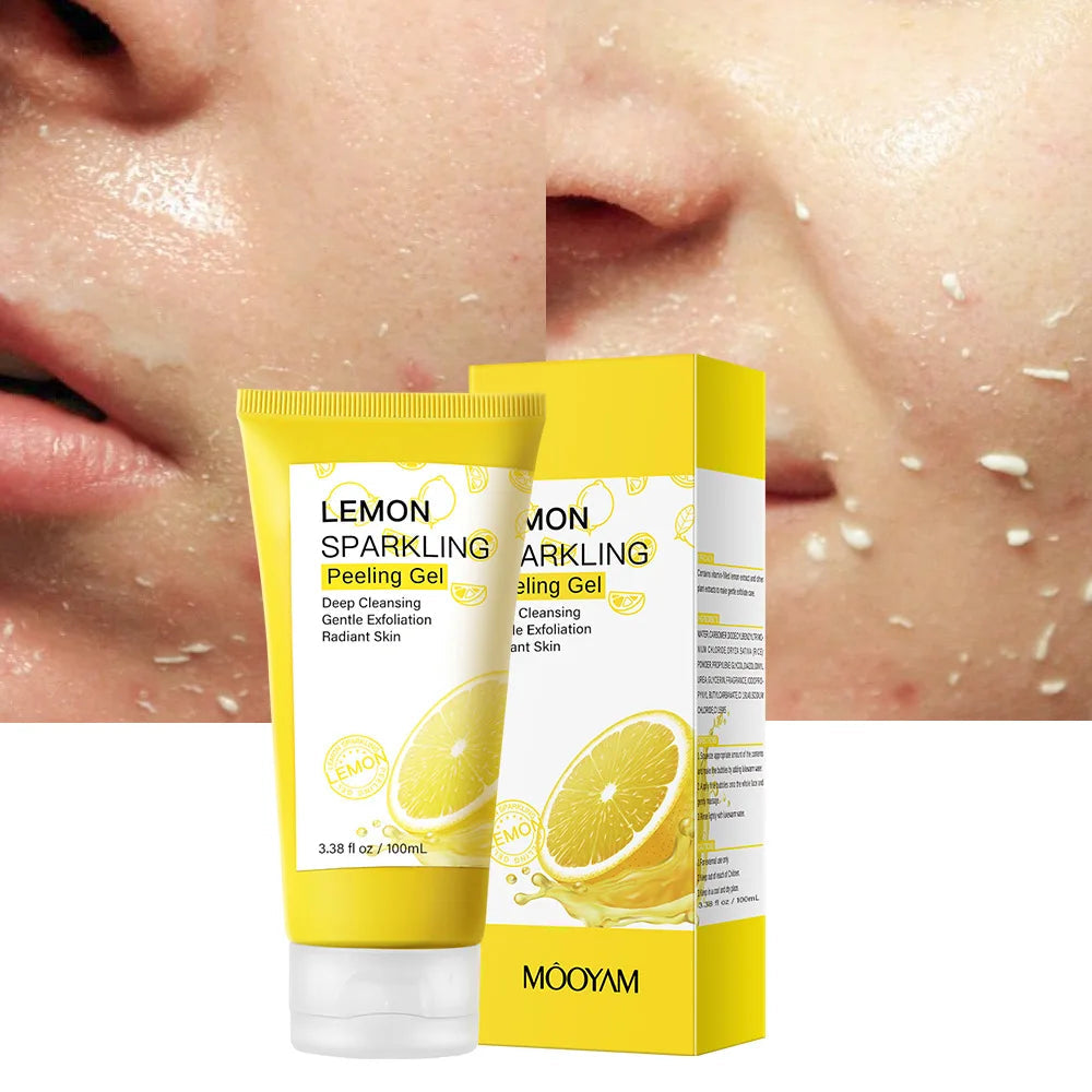 Lemon Face Wash Facial Cleanser Face Exfoliating Gel Moisturizing Remove Dead Skin Blackhead Exfoliator Facial Scrub Skin Care Halalzen