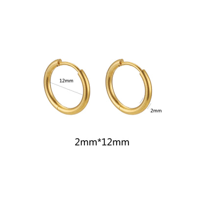 6pcs Stainless Steel Hoop Earrings Women Earrings Men Punk Hiphop Bijoux Gift Fashion Plated 18K Gold Jewelry Piercing Accessory