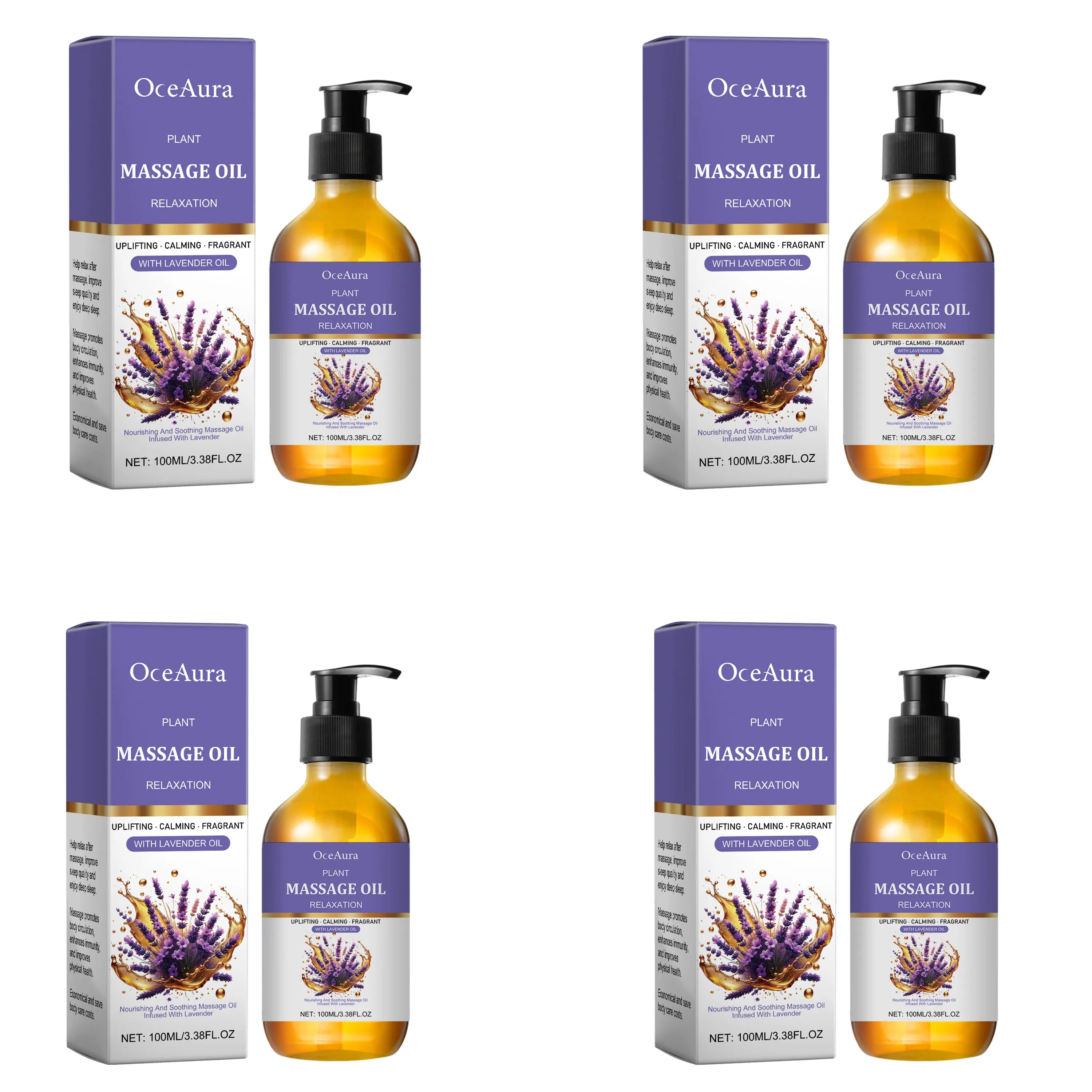 Lavender Essential Oil, Gentle and Soothing, Moisturizes the Skin, Has a Pleasant Fragrance, Is Easily Absorbed, Body Massage Oi