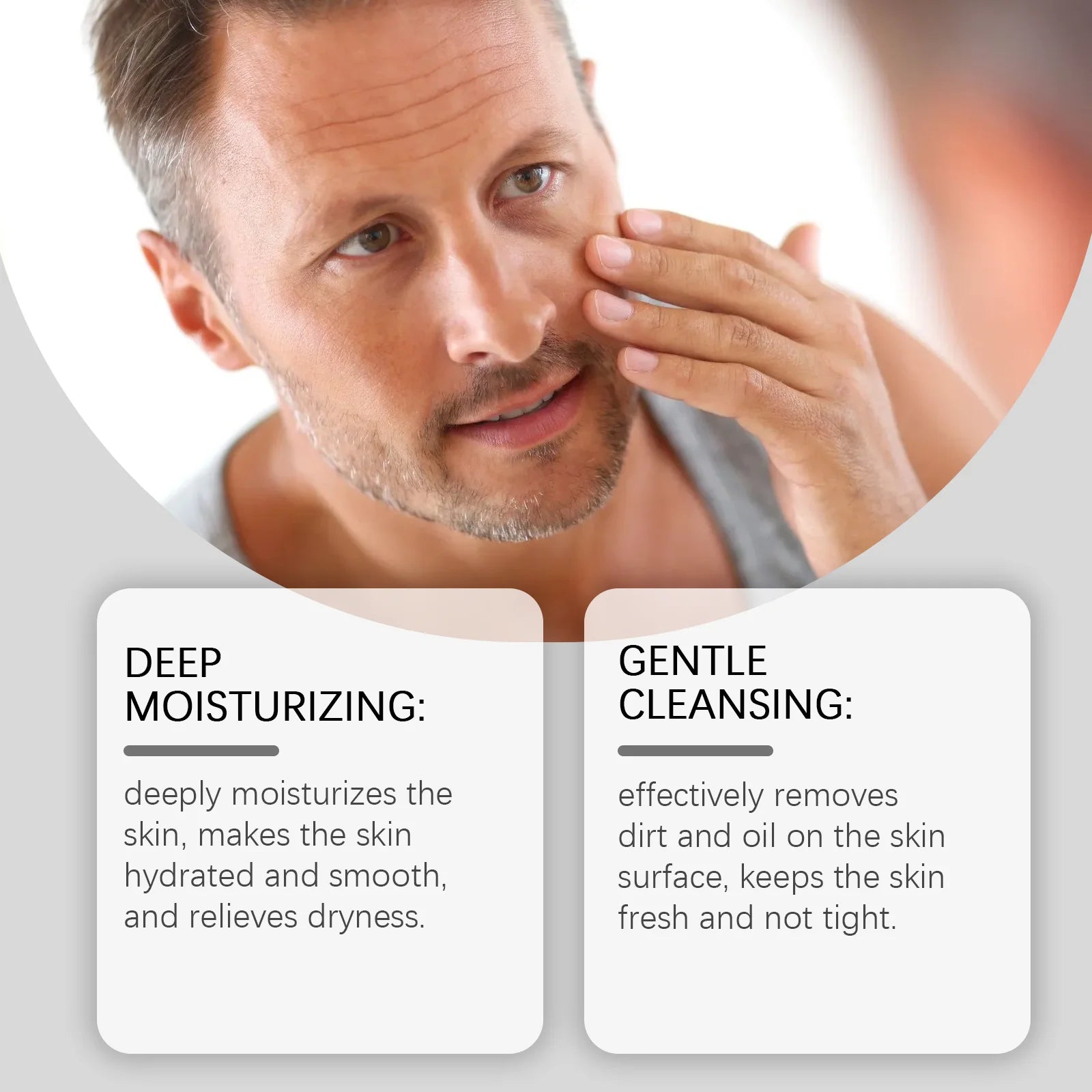 Gentle Hydrating Facial Cleanser Oil Control & Non-Tightening Improve Rough Dry Moisturizing Foam Wash Man Skin Care  Freshing Halalzen
