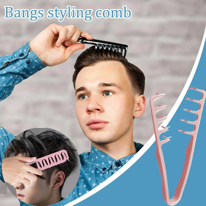 Texture Styling Comb for Men, Wide Tooth Comb, Volume Curling Comb, Natural Wave Hair Brush, Ergonomic Sewn-In Cap Small Horse C