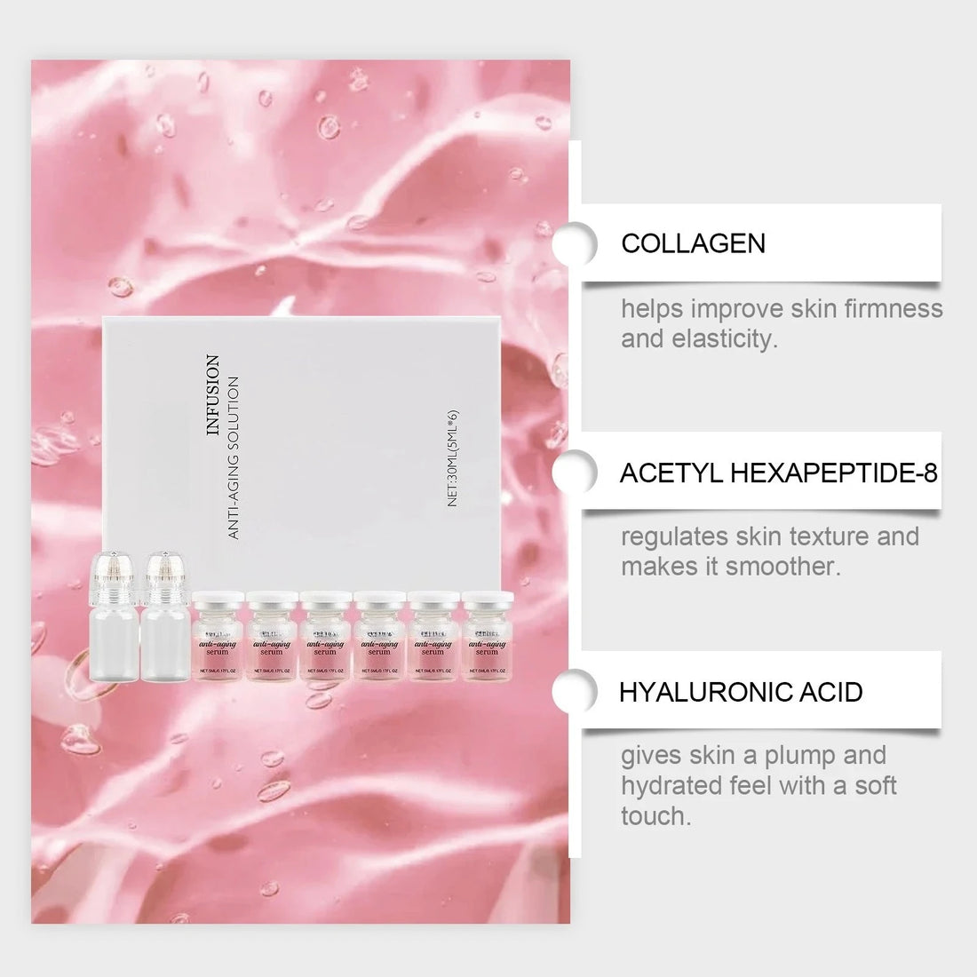 0.2MM Microneedle 2 Tools + 6 Bottles Korean Moisturizing Renewal Set, Firming & Anti-Fine Lines Daily Skin Care Essence