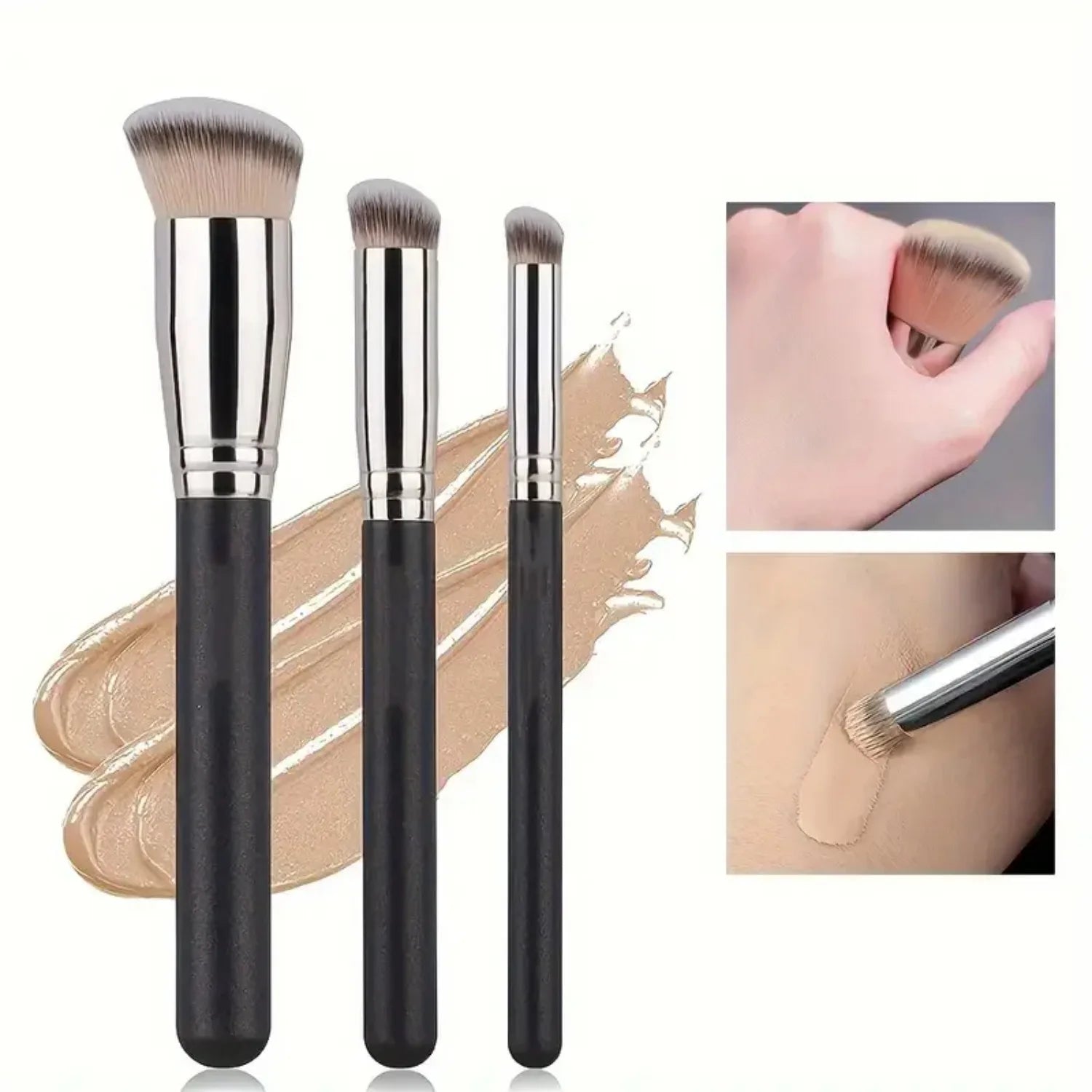 Ultra Thin Foundation Brush Lightweight and Thin Face Contour Brush Flat Contour Brush Blending Foundation Cream Makeup Brushes Halalzen