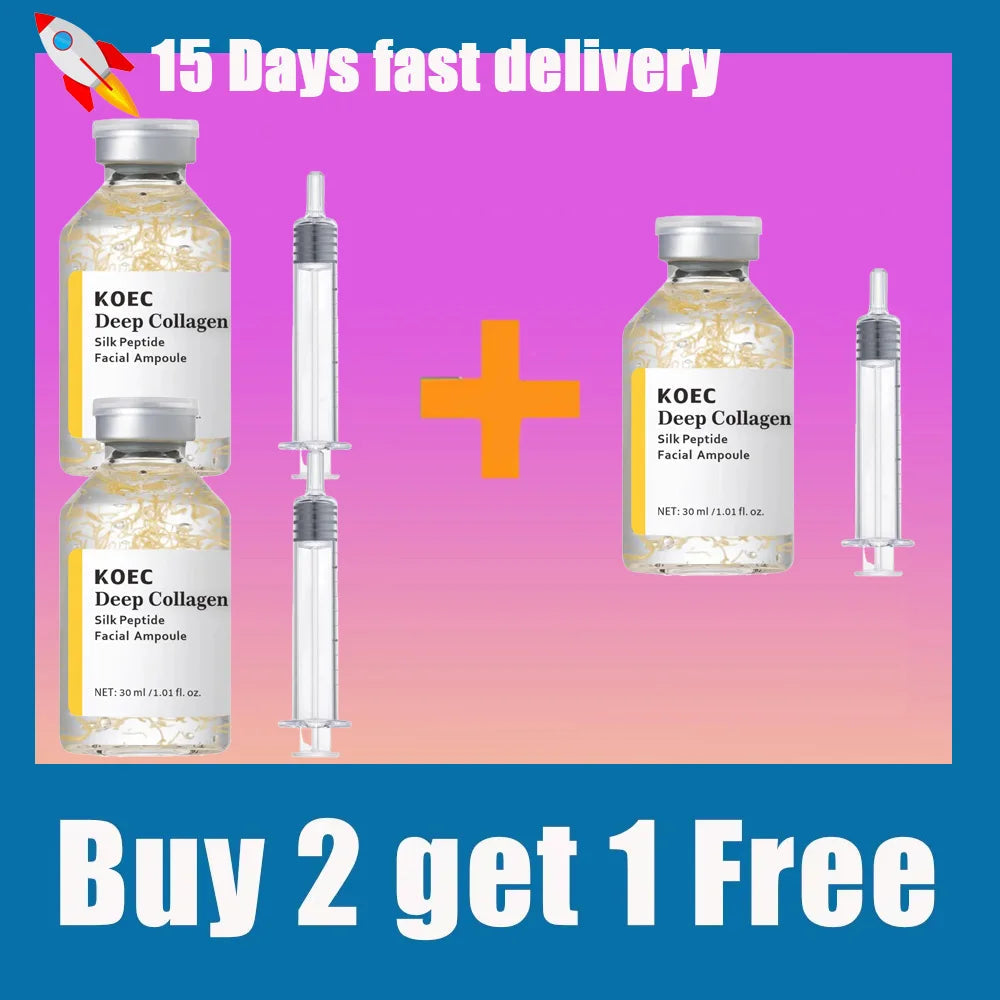 For Face Deep Collagen Silk Peptide Intensive Lifting Ampoule Korean Anti-Aging Serum with Collagen Skin Tightening & Firming Halalzen