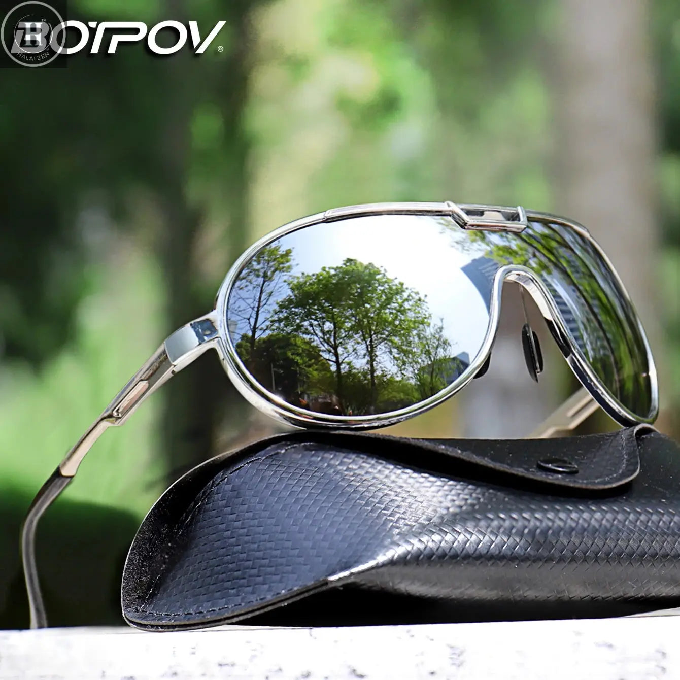 Fishing Sunglasses PC Frame Men and Women Trendy Round Windproof Shades with UV Protection Cycling Driving Travel With BOX HALALZEN