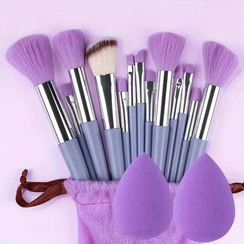 13Pcs Soft Fluffy Makeup Brushes Set for Cosmetics Foundation Blush Powder Eyeshadow Kabuki Blending with Makeup Sponge Egg