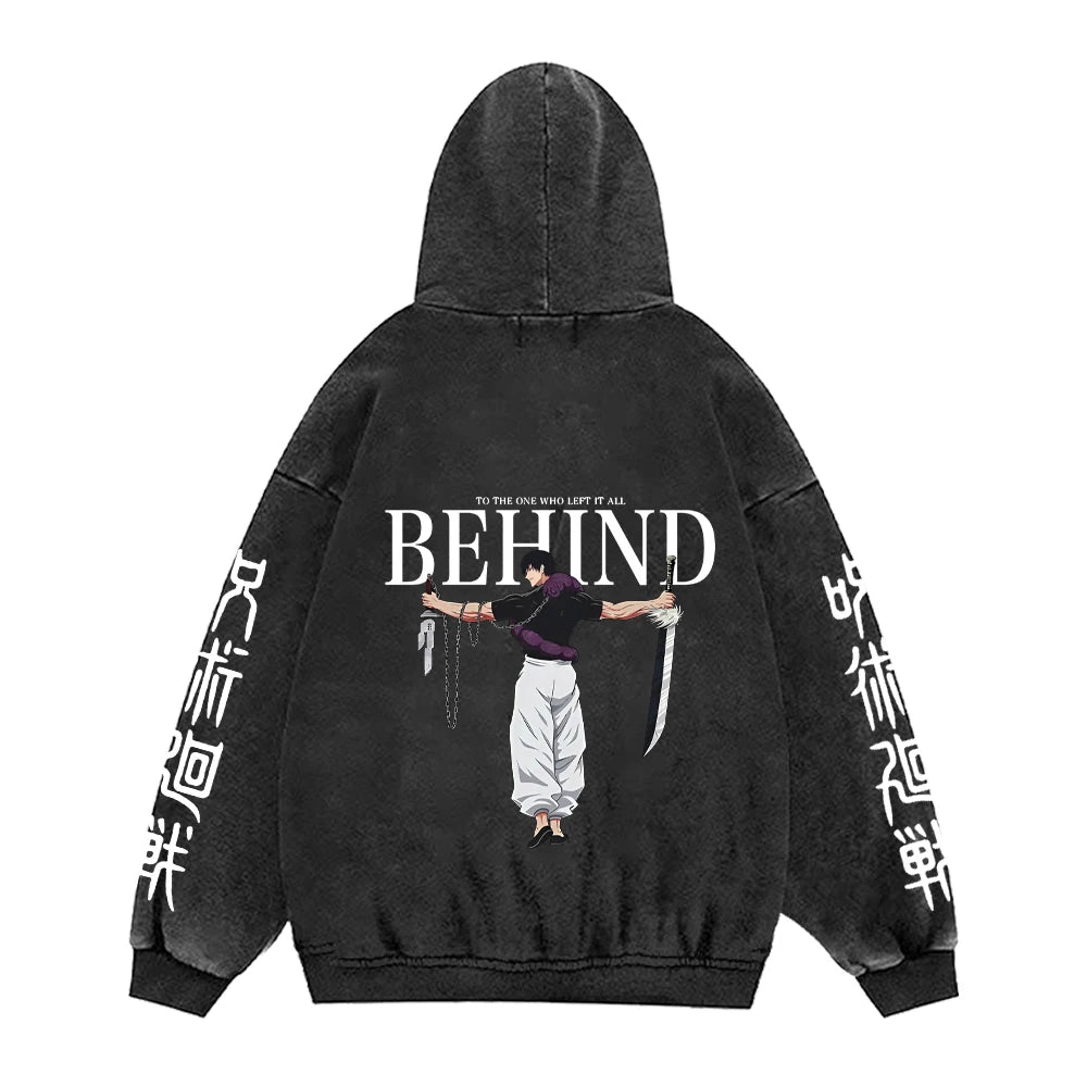 Jujutsu Kaisen Anime Hoodies Men Women 100%Cotton Toji Gothic Manga Sweatshirts Vintage Casual Pullover Fashion Streetwear Daily