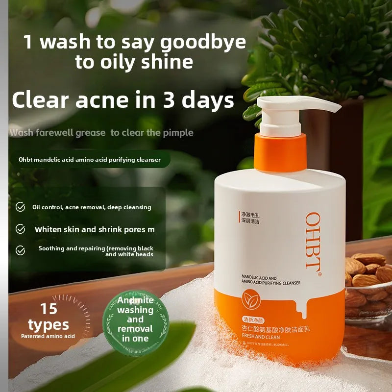 OHBT Astaxanthin Cleansing Milk Deep Cleansing and Nourishing Facial Wash, 500g Large Capacity Moistizing and Silky Cleanser Halalzen