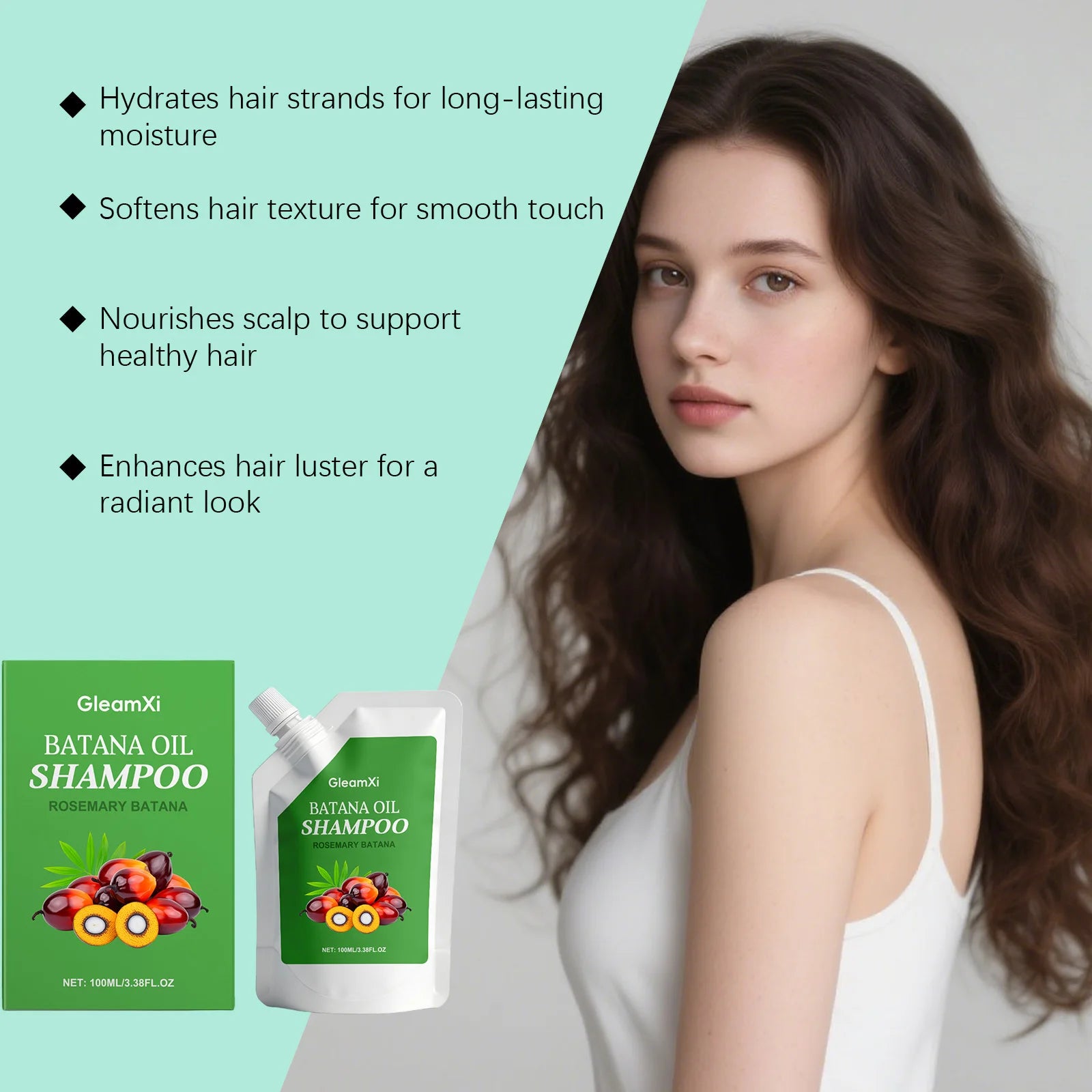 Batana Oil Shampoo - Nourishing Scalp, Smooth and Voluminous Hair, Daily Gentle Shampoo with Lasting Fragrance