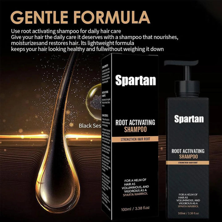 Spartan Root Activator Shampoo Ginger Root Hair Care Dandruff Control Anti Hair Loss Hair Regrowth Fluffy Strengthens Shampoo Halalzen
