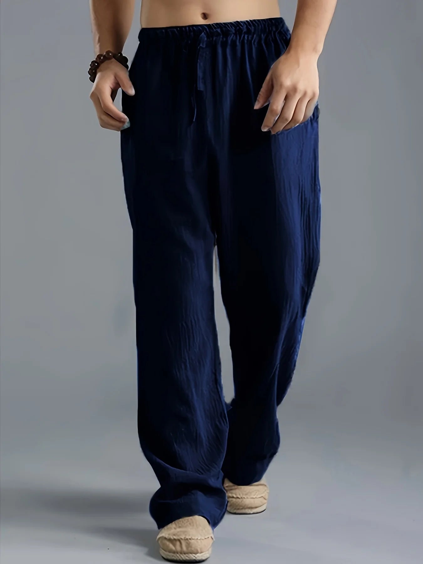 Men's plus-size slacks linen breathable sweatpants
