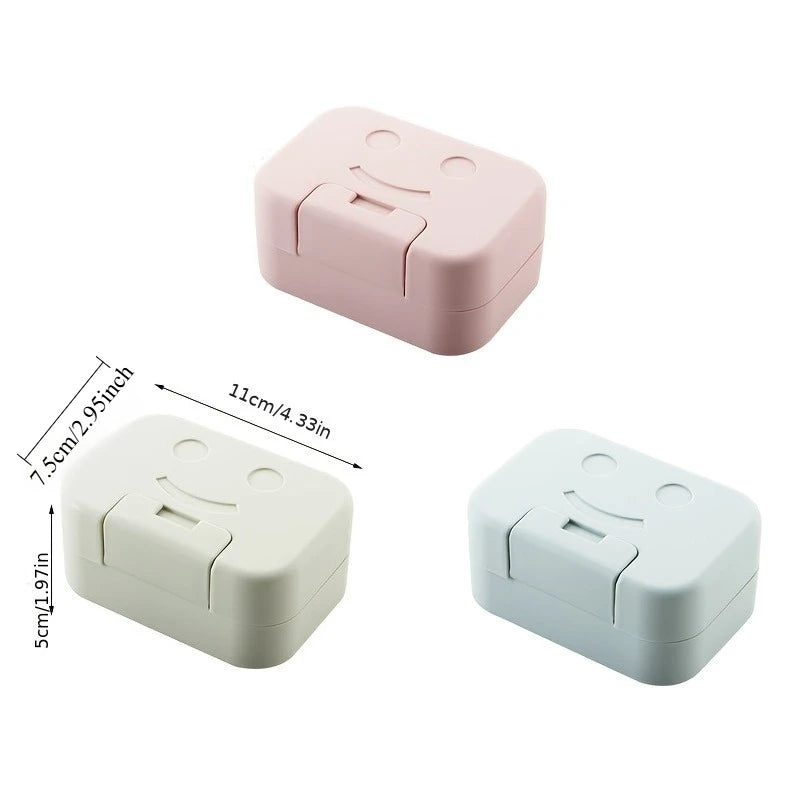 1pc Random Color Soap Box, Travel Soap Box, Convenient to Carry, Sealed Lidded Soap Box, No-Drill Bathroom Soap Box
