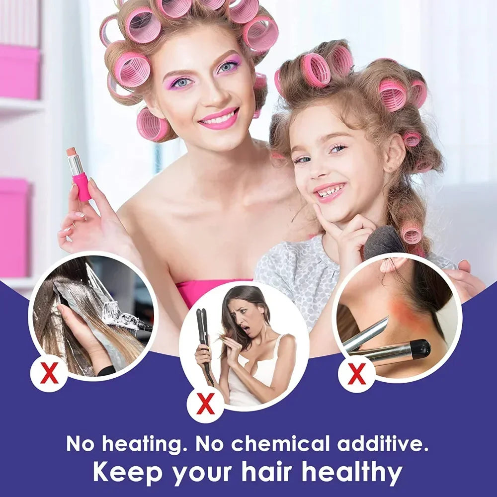 Self-Grip Hair Rollers Heatless Hair Curlers No Heat Hair Bang Volume Self-adhesive Hook &amp Loop DIY Styling Tool Random Color