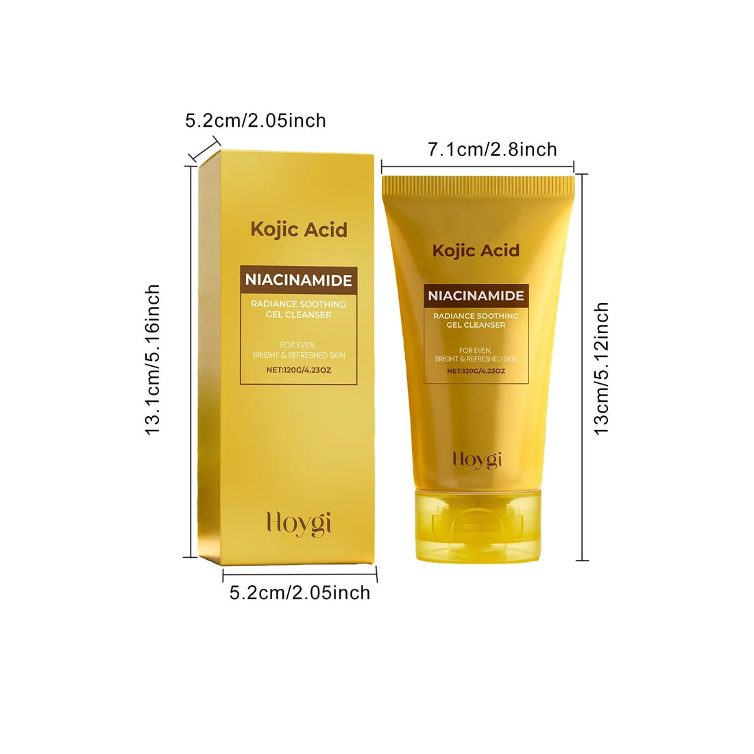 Kojic Acid & Niacinamide Face Wash Brightening Facial Cleanser for Dark Spots & Glowing Skin Evens Skin Tone Acne Scar Care Halalzen